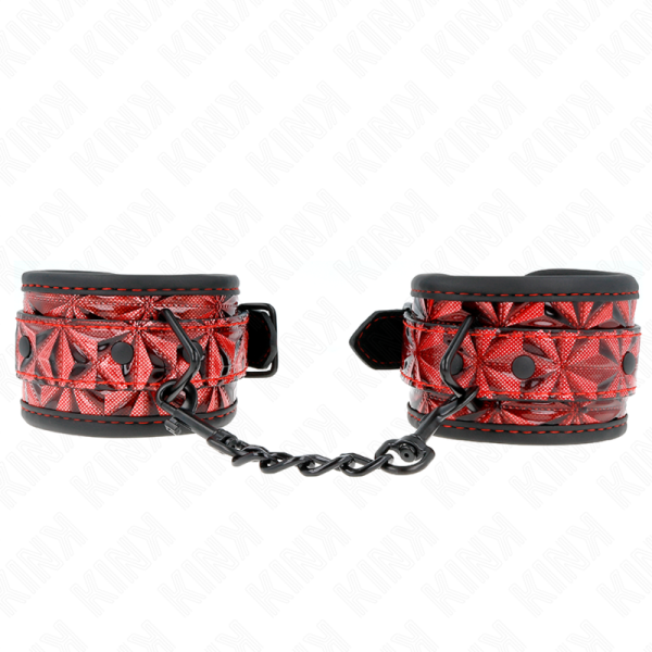 KINK WRIST RESTRAINT – kink - deimantų raštas riešo apribojimai tamsiai raudona reguliuojami 17-26 cm x 5.5 cm