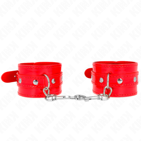 KINK WRIST RESTRAINT – kink - blizgantys raudoni kankinimo ankletai 23-33 cm