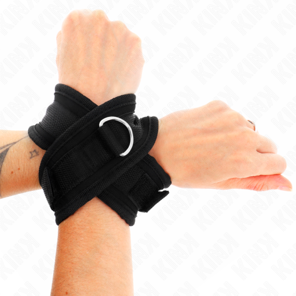 KINK WRIST RESTRAINT – kink - kryžminiai ankletai juodi 34 x 5.5 cm - Image 2