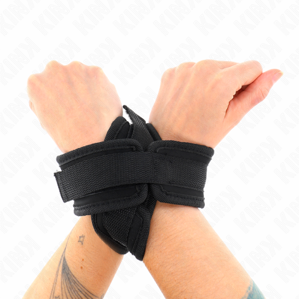 KINK WRIST RESTRAINT – kink - kryžminiai ankletai juodi 34 x 5.5 cm - Image 3