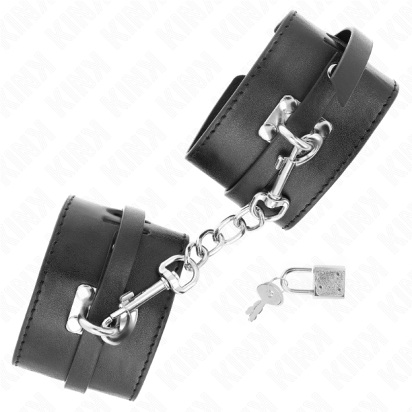 KINK WRIST RESTRAINT – kink - prabangios uždaromos rankų apribojimai juodi reguliuojami 14.5-21 cm x 6 cm - Image 2