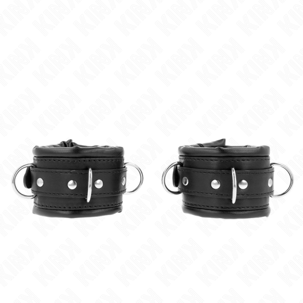 KINK WRIST RESTRAINT – kink - sunkios rankų apribojimai su juoda kailio paddingu, reguliuojami 20-30 cm x 6 cm