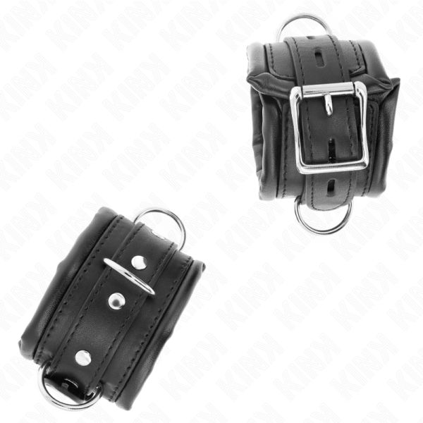 KINK WRIST RESTRAINT – kink - sunkios rankų apribojimai su juoda kailio paddingu, reguliuojami 20-30 cm x 6 cm - Image 2