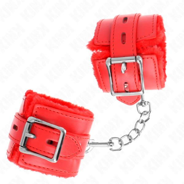KINK WRIST RESTRAINT – kink - plišiniais apvyniojimas su kvadratiniais skylais raudonas ir raudonas diržas reguliuojamas 17-29 cm x 6 cm - Image 2