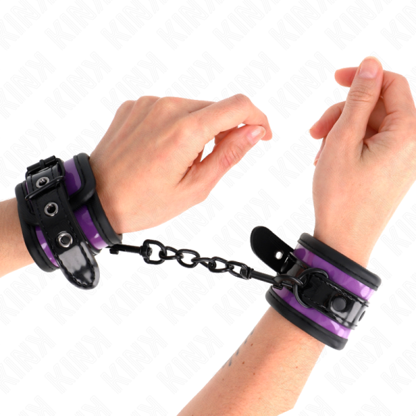 KINK WRIST RESTRAINT – kink - neopreno riešo apribojimai šviesiai purpurinės reguliuojamos 21-28 cm x 5 cm - Image 3