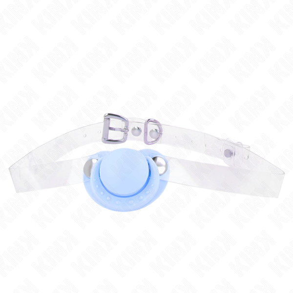 KINK COLLAR & GAG – kink - light blue pacifier shaped gag 5.5 x 4 cm adjustable 43-60 cm