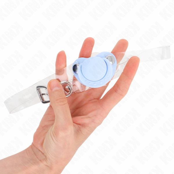 KINK COLLAR & GAG – kink - light blue pacifier shaped gag 5.5 x 4 cm adjustable 43-60 cm - Image 2