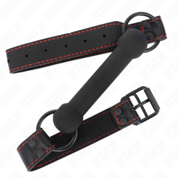 KINK COLLAR & GAG – kink - bone gag with leatherette strap black adjustable 41-57 cm - Image 2