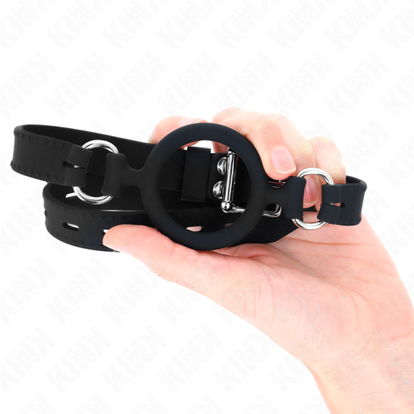 KINK COLLAR & GAG – kink - silikoninis o-ringas 5 cm gag 56 cm - Image 3