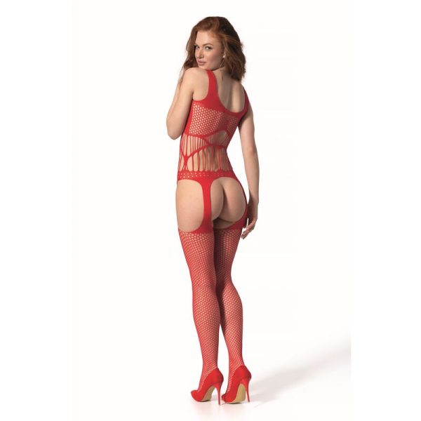 PASSION WOMAN BODYSTOCKINGS – passion - bs 106 bodystocking raudonas vienas dydis - Image 2