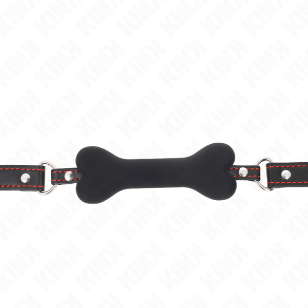 KINK COLLAR & GAG – kink - juodas kaulas 12 cm kalė 63 x 2 cm - Image 3