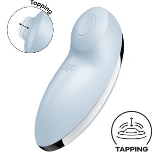 SATISFYER VIBRATOR – satisfyer - tap & climax 2 vibratorius ir stimuliatorius mėlynas