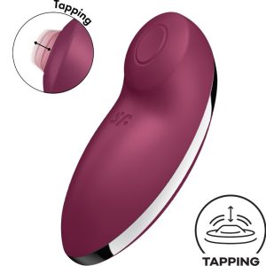 SATISFYER VIBRATOR – satisfyer - tap & climax 2 vibratorius ir stimuliatorius raudonas