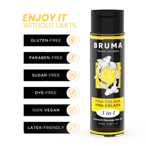 BRUMA – premium masažos karštas aliejus pina colada 3 in 1 - 100 ml