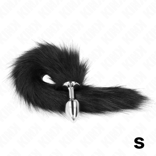 KINK PLEASURE PLUGS – kink - anal plug size s 7 x 3 cm su dirbtiniu uodegu 40 cm juodas - Image 2