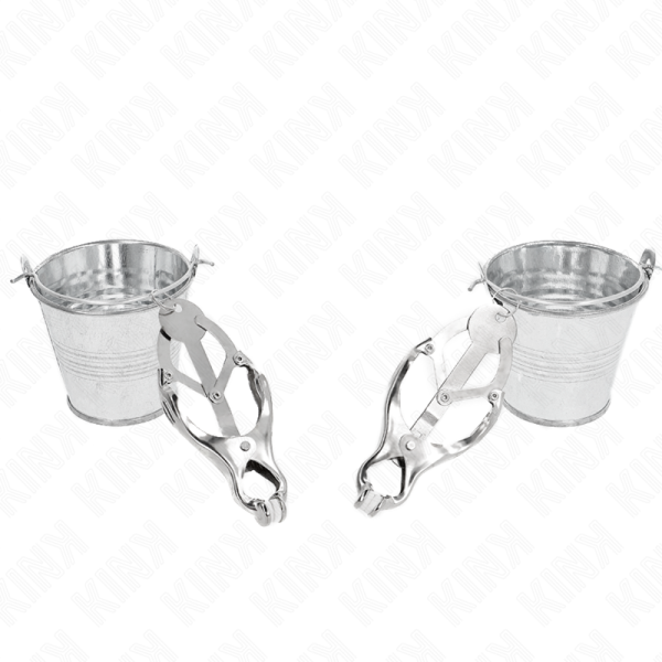 KINK NIPPLE GRIP – kink - japoniškos klovėrų nipple klampos su kibirėliais sidabro - Image 2