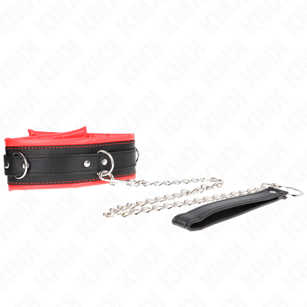 KINK COLLAR & GAG – kink - sunkus kaklo vėrinys su diržu 65 cm modelis 3 reguliuojamas 36.5-50 cm