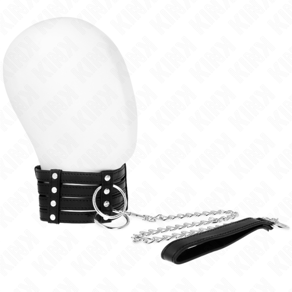 KINK COLLAR & GAG – kink - kaklo papuošalas su diržu 65 cm sub stiliaus reguliuojamas 35-51 cm x 7 cm - Image 2
