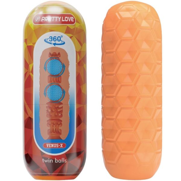 PRETTY LOVE FLIRTATION – pretty love - dviem ballais vyrų masturbatorius oranžinis