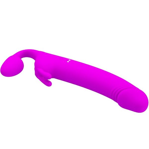 PRETTY LOVE – be diržo zanini strap-on 10 vibracijų purpurinis - Image 3