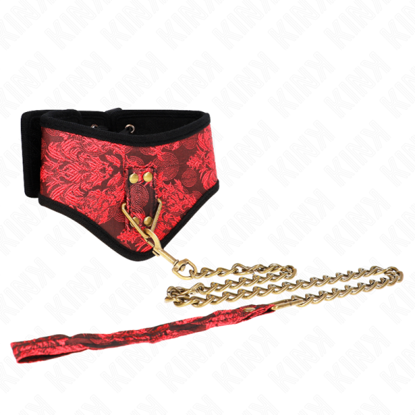 KINK COLLAR & GAG – kink - skandalo modelio kaklo papuošalas su nėriniu 75 cm 44 x 10 cm
