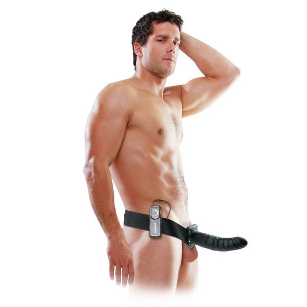 FETISH FANTASY SERIES – 19 cm vibruojantis tuščias diržas juodas