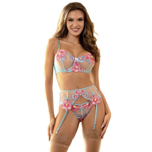 SUBBLIME SETS – subblime - 954109 kraštų dizaino mėlynas bra + kelnės su diržu s/m