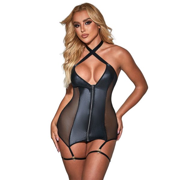 SUBBLIME DRESSES – subblime - 954451 seksualus tinklinis suknelė odos juoda l/xl