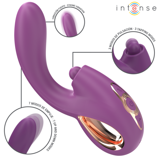 INTENSE FUN – intensyvus - lali multifunkcinis g-taško vibratorius su kalimu ir vibracijom purpurinis