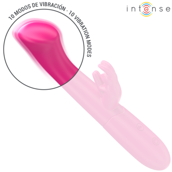 INTENSE FUN – intense - julieta triušio vibratorius 18.6 cm 10 vibracijų rožinis - Image 3
