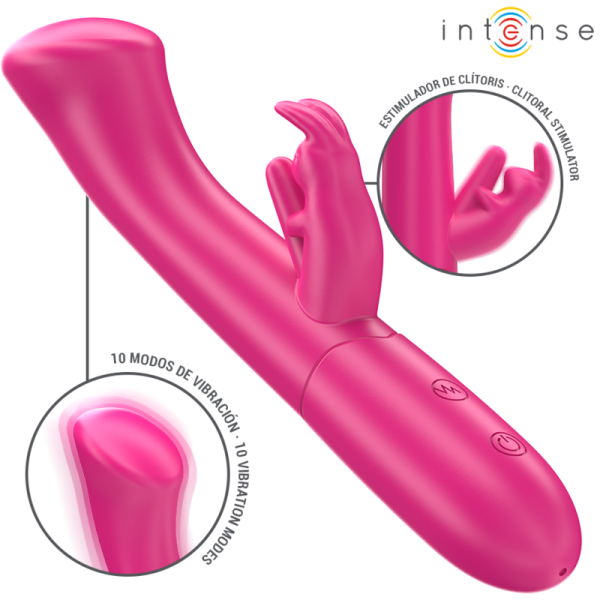 INTENSE FUN – intense - julieta triušio vibratorius 18.6 cm 10 vibracijų rožinis