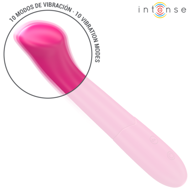 INTENSE FUN – intense - paty vibratorius 19 cm lankstus 10 vibracijų modelis 2 rožinis - Image 3