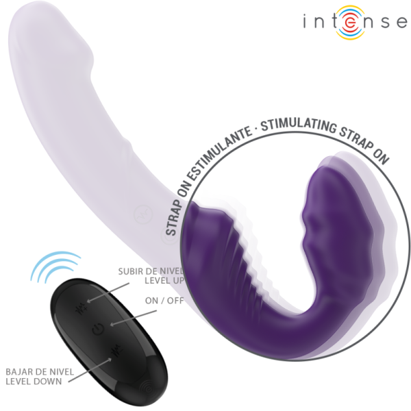 INTENSE FUN – intense - jill dubulis vibratorius 20 cm purpurinis nuotolinis valdymas - Image 3