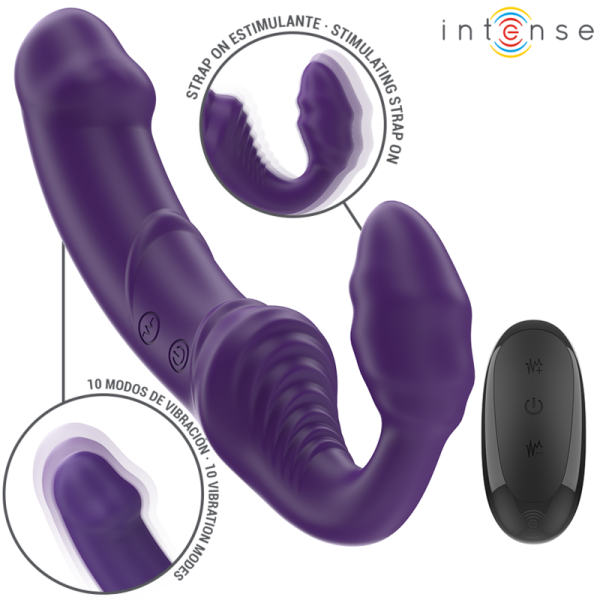 INTENSE FUN – intense - jill dubulis vibratorius 20 cm purpurinis nuotolinis valdymas