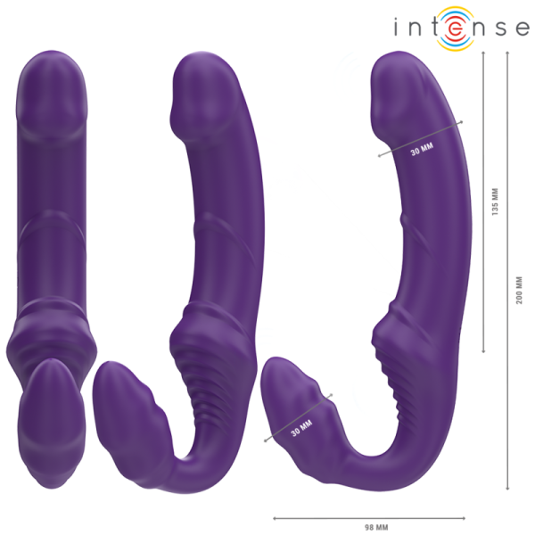 INTENSE FUN – intense - jill dubulis vibratorius 20 cm purpurinis nuotolinis valdymas - Image 2