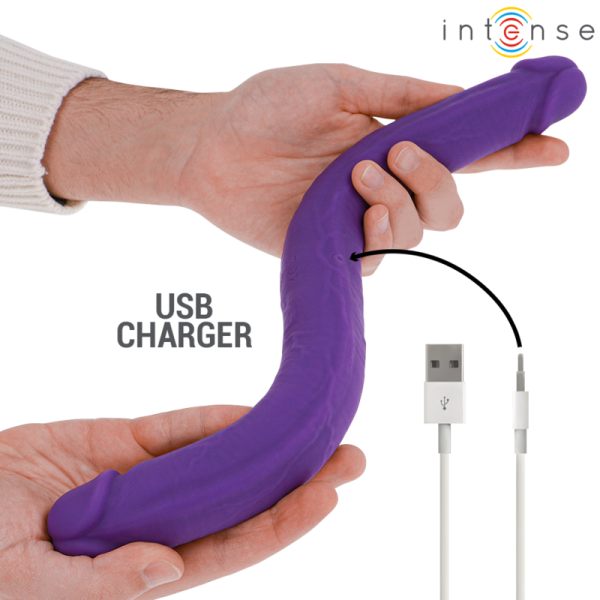 INTENSE FUN – intense - gunter dildo duble vibratorius 40 cm purpurinis nuotolio valdymas - Image 3