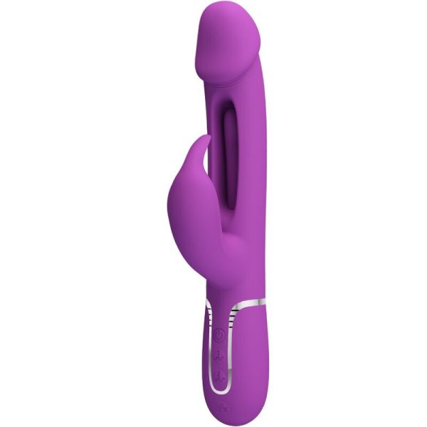 PRETTY LOVE – kampas 3 in 1 multifunkcinis triušio vibratorius purpurinis