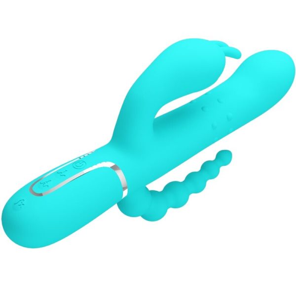 PRETTY LOVE – cammy 4 in 1 multifunkcinis triplinis kiauliuko vibratorius mėlynas - Image 3