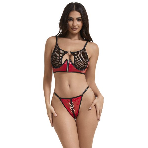 SUBBLIME SETS – subblime - 955533 raudonas patentinis odos tinklinis užrakto liemenėlis s/m