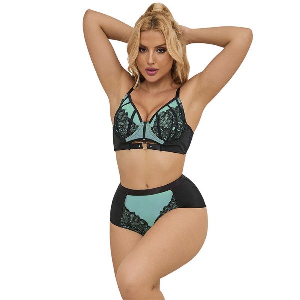 SUBBLIME SETS – subblime - 955557 žalios patentinės odos tinklinis užraktas brawl set s/m