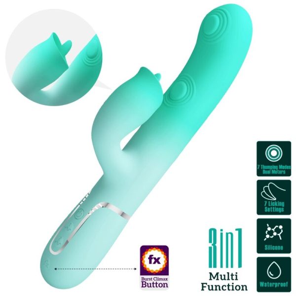 PRETTY LOVE - GIGI Rabbit Vibrator Aqua Green