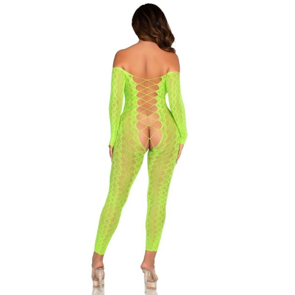 LEG AVENUE BODYSTOCKINGS – leg avenue - kročinis kūno kostiumas ekzotinis gyvatės nėrinys neoninė žalia - Image 2