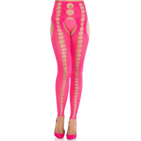 LEG AVENUE HOSIERY – leg avenue - be diržių ir be siūlų nepralaidžios pėdkelnės neon rožinės