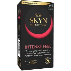 SKYN – intensyvus jautrumas textūruotas kondomas su banguotu dizainu 10 vienetų