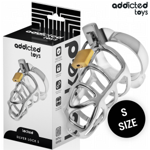 ADDICTED TOYS LOCKED – sidabrinis užranka metalinis penio kalėjimas dydis s