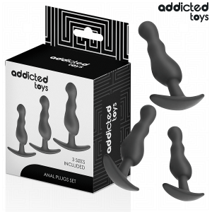 ADDICTED TOYS – 3 dalių analinių kištukų rinkinys, silikonas, modelis 1