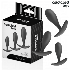 ADDICTED TOYS – 3 dalių analinių kamštukų rinkinys silikonas modelis 2