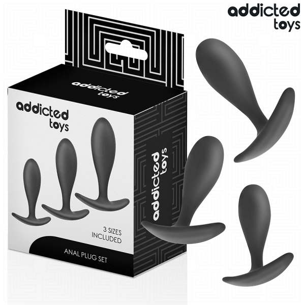 ADDICTED TOYS – 3 dalių analinių kamštukų rinkinys silikonas modelis 2