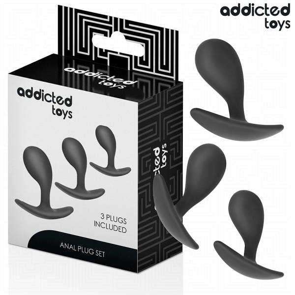 ADDICTED TOYS – 3 dalių analo kišenėlių rinkinys silikonas modelis 3