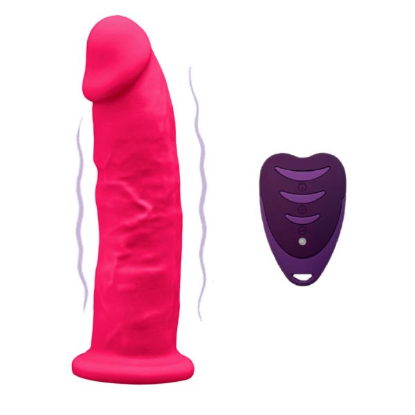 SILEXD – realistiškas penio modelis 2 rožinis + nuotolinis valdymas lrs 17 cm